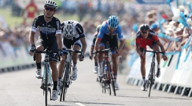 Tour of Britain: Kwiatkowski wins stage four to take overall lead