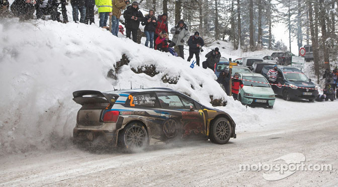 WRC: Ogier leads, Loeb breaks in Monte Carlo