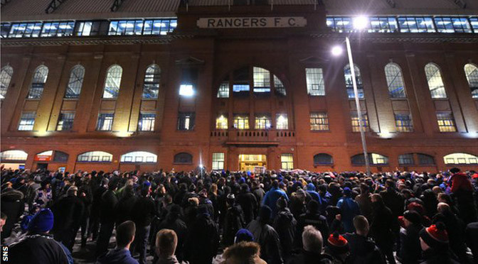 Rangers: Fans protest against board at Ibrox Stadium
