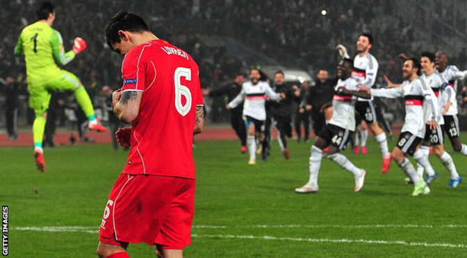 Europa League: Besiktas 1-0 Liverpool (5-4 on penalties)