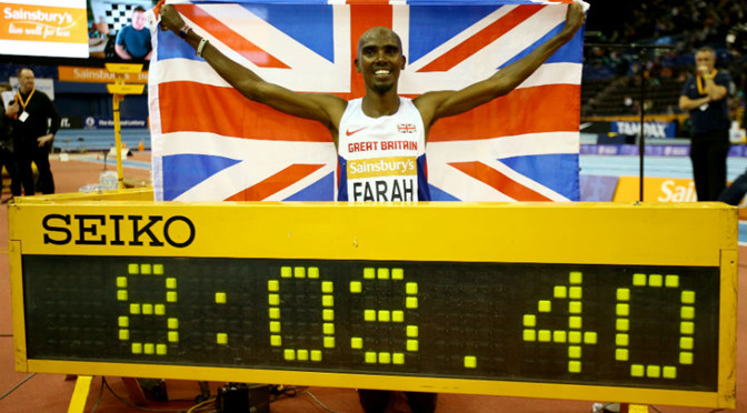Athletics: Mo Farah breaks indoor two-mile world record in Birmingham