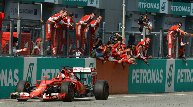 F1: Vettel beats Mercedes for first Ferrari win