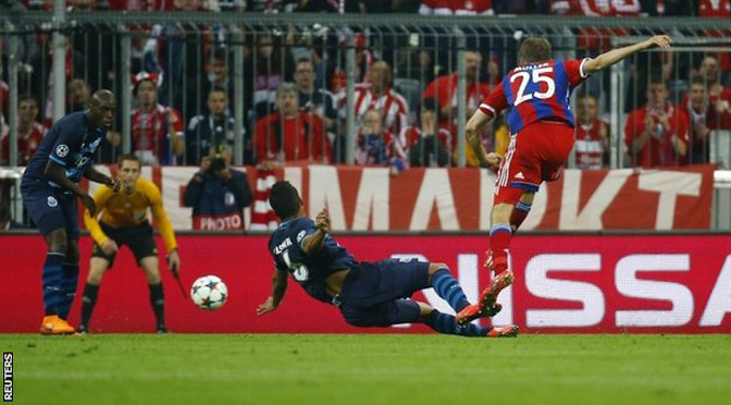 Champions League: Bayern Munich 6-1 FC Porto (agg 7-4)