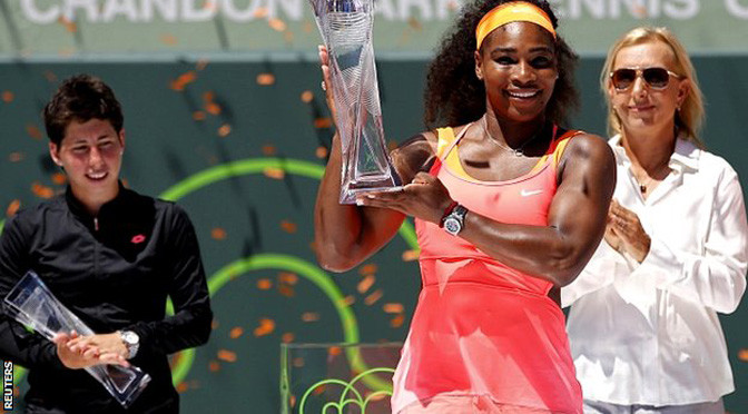 Miami Open: Serena Williams beats Carla Suarez Navarro to win